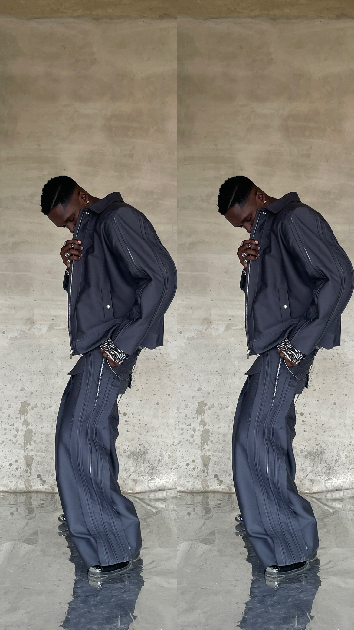 Inception 001 - Jacket and Pant Set in 60% Polyester, 40% Cotton, Trim: Nylon or Technical Tape - Image 4